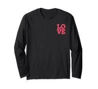 Pink Love Minimalistic Typography Pocket Design Langarmshirt