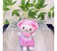 (Pink Melody) Kuromi Entzückendes Sanrio Plüschtier Schlüsselanhänger Niedliche Tierplüschpuppe für