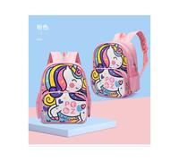 (Pink) Modischer und robuster Kinderrucksack, wasserabweisend, mit lustigem Tierdesign