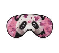 Pink Panda Schlafmaske aus Baumwolle, lichtblockierende Augenmaske, bequem und weich, Augenabdeckung mit Gummiband, geeignet für Männer und Frauen, geeignet für Reisen/Schlafen