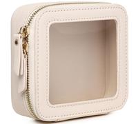 Pinkmik Kleine Make-up-Tasche, transparent, Mini-Kosmetiktasche, wasserdicht, Kulturbeutel mit Reißverschluss, Damen-Geldbörse, Organizer und Auto-Essentials, Beige, MINI, Kleine Make-up-Tasche