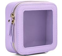 Pinkmik Transparente Reise-Make-up-Tasche mit Pinseletui, TSA-zugelassen, Kulturbeutel, wasserdicht, Kosmetik-Organizer mit Reißverschluss, Autozubehör für Damen, X/Violett, M+SLIM, Reise-Make-up-Set