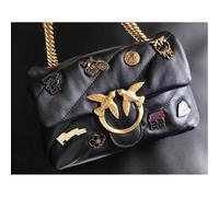 Pinko,(22*13*9), Echtleder-Tasche im Schwalben-Design, Love Bird, Kettenhandtasche im koreanischen Stil, Umhängetasche, Crossbody-Tasche, vielseitig k