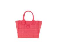 Pinko Mini-Shopper aus Bast, Rosa, 24 x 11 x 19 cm, Reißverschluss, Strandtasche