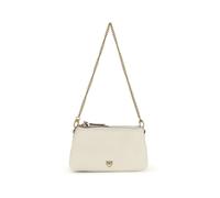 Pinko Double Mini Schultertasche weiß, Leder, Damen