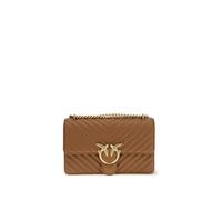 PINKO Braune Kalbleder Bos Taurus Schultertasche Einheitsgröße