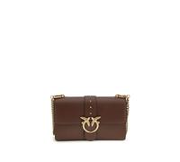 PINKO Braune Kalbsleder Bos Taurus Schultertasche Einheitsgröße
