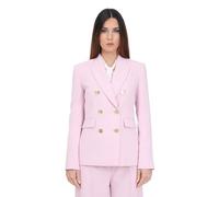 Pinko Damen Granat Crêpe Stretch Jacke mit Metallknopf Blazer, N98_Orchideenrauch, 42