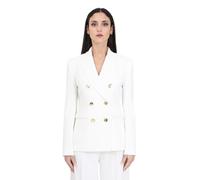 Pinko Damen Granato Jacke Crêpe Stretch mit Metallknopf Blazer, Z15_Weiß Nembo, 36