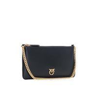 Pinko Damen Horizontal Flat Kalbsleder Seide Tasche, Z99q_schwarz-Antique Gold