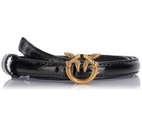 Pinko Damen Love Berry H1 Belt Soft Naplack Gürtel, Z99q_schwarz-Antique Gold, M