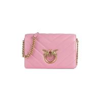 Pinko Damen Love Click Classic Sheep Nappa Big Chevron Tasche, P31q_Marine-Antik-Gold