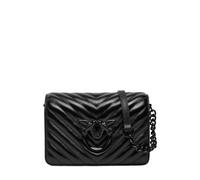 Pinko Damen Love Click Mini Metal Sheep Nappa Chevron Tasche, Z99b_Black Limousine Block Color