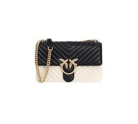 Pinko Damen Love One Classic Cl Sheep Nappa Chevron zweifarbig Tasche, Zz2q_schwarz/weiß/antik Gold