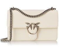 Pinko Damen Love One Classic Dc Vitello Se Tasche, Z14o_White Silk-Old Silver