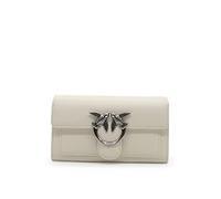 Pinko Damen Love ONE Wallet Liebe EINE GELDBÖRSE C Vitello, Z14O_Bianco SETA-Old Silver