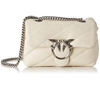 Pinko Damen Love Puff Mini Cl Sheep Nappa Tasche, Z14o_White Silk-old Silver