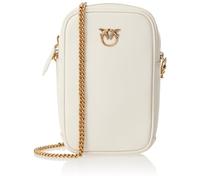 Pinko Damen Phone Case Kalbsleder Seide Reisezubehör-Geldgürtel, Z14q_White Silk-Antique Gold