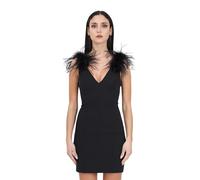 Pinko Damen Pica Crêpe, Stretch, Federn Homecoming-Kleid, Z99_Schwarz Limousine, 44