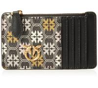 Pinko Damen Reiher Cardholder PVC Logodruck Reisezubehör-Brieftasche, Schwarz/Braun/Weiß