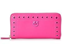 Pinko Damen Ryder Zip Around Kalbsleder Seide Reisezubehör-Brieftasche, N17q_pink Antique Gold