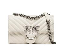 Pinko Damen Sheep Nappa C Love ONE MINI DC SCHAFNAPPA C, Z14O_Bianco SETA-Old Silver