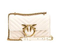 Pinko Damen Sheep Nappa C Love ONE MINI DC SCHAFNAPPA C, Z14Q_Bianco SETA-Antique Gold