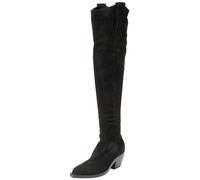 Pinko Damen Strauss Texano Cuissard Suede Westernstiefel, Z99 Schwarz Limousine, 35 EU