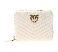 Pinko Damen Taylor Zip Around Sheep Nappa Reisezubehör-Brieftasche, Z14q_Weiß Seide Antique Gold
