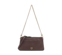 Pinko Double Mini Schultertasche dunkelbraun, Leder, Damen
