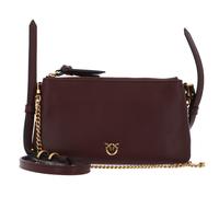 PINKO Double Mini Vitello Morbido Burgundy Wine - Antique Gold