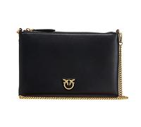 Pinko Damen Flat Classic Simply 1 Kalbsleder Reisezubehör-Brieftasche, Z99q_schwarz-Antique Gold