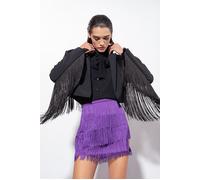PINKO Las Palmas Gonna Frange + Crepe Stretch Viola Purple Größe: 44 | Miniröcke Outlet | Damen | Violett