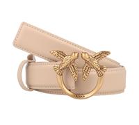 Pinko Love Birds Gürtel aus weichem Leder Hand Seide Beige Damen, beige, S