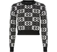 Pinko - Love Birds Monogram Knit Top With Contrast Design - Größe XS - schwarz