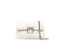 Pinko LOVE CLASSIC PUFF CL SHEEP NAP, Damen Handtasche, Z14O_BIANCO SETA-OLD SILVER,