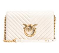 PINKO Love Click Classic Sheep Nappa Chevron M White - Antique Gold