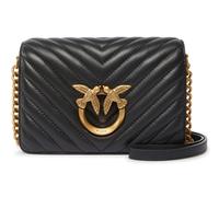 PINKO Love Click Mini Sheep Nappa Chevron S Black - Antique Gold