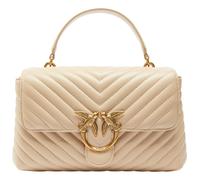PINKO Love Lady Puff Classic CL Sheep Nappa Chevron M Beige - Smoke Grey - Antique Gold