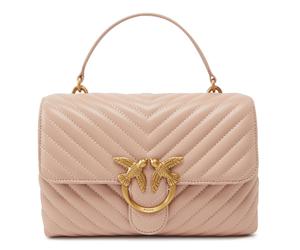 PINKO Love Lady Puff Classic CL Sheep Nappa Chevron M Cipria - Antique Gold