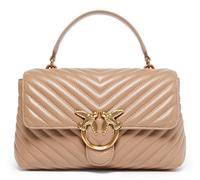 PINKO Love Lady Puff Classic CL Sheep Nappa Chevron M Ginger Biscuit - Antique Gold