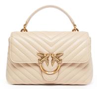 PINKO Love Lady Puff Mini CL Sheep Nappa Chevron S Beige - Smoke Grey - Antique Gold
