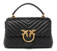 PINKO Love Lady Puff Mini CL Sheep Nappa Chevron S Black - Antique Gold