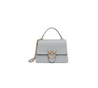 Pinko Love One Classic Light Schultertasche, glattes Leder, Perlgrau, 25 x 19 x 8,5 cm, verstellbarer Schultergurt