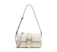 Pinko Love One Slouchy Umhängetasche aus Leder, 27 x 15 x 6,5 cm, weiß mit goldenen Details, Elfenbein (RAL 1013), elfenbein (ral 1013)