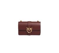 Pinko Love One Classic Umhängetasche aus Johannisbeerleder | 27 x 16,5 x 7 cm, verstellbarer Schultergurt, goldene Vogelschnalle, 2 Fächer, Klappe mit Nieten