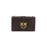 Pinko Love One Classic Umhängetasche aus Leder Braun | 27 x 16,5 x 7 cm, verstellbarer Schultergurt, goldene Schnalle mit Vögeln, 2 Fächer, lässiger und eleganter Stil