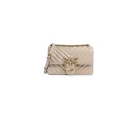 PINKO Beige Kalbsleder Bos Taurus Schultertasche Einheitsgröße