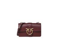 Pinko Love One Mini Umhängetasche aus intensivem Johannisbeerleder | 21 x 15 x 7 cm, Klappenverschluss, 2 Fächer, antike goldene Hardware, lässiger und eleganter Stil