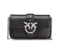 Pinko Love One Pocket C Kalbsleder Seide, Damentasche, Einheitsgröße, Z99O Schwarz-Old Silver, Schwarz